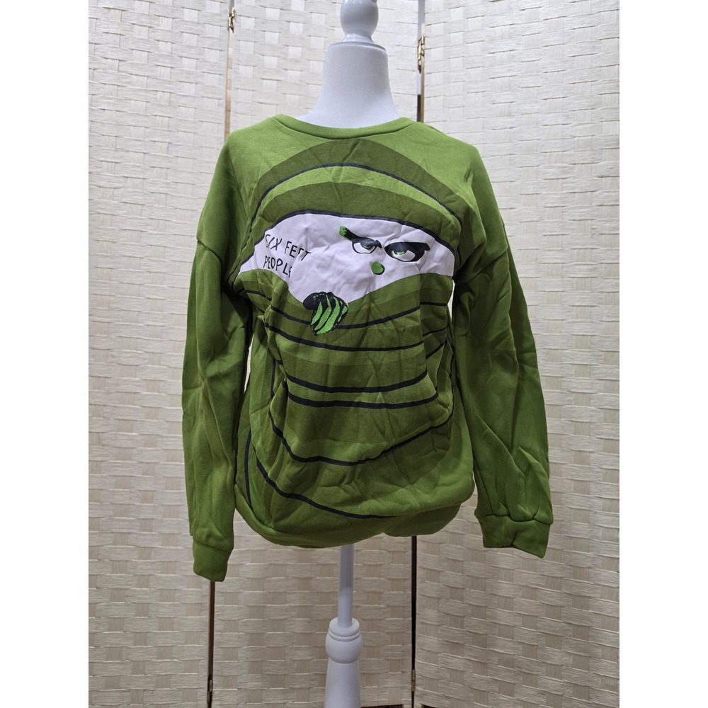 Misslook Green Six Feet People Graphic Sweatshirt Pullover Size L 1014971#